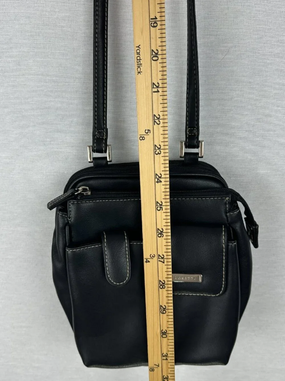 ROSETTI BLACK MULTI-POCKET CROSSBODY BAG TRAVEL ORGANIZER PURSE HAND BAG